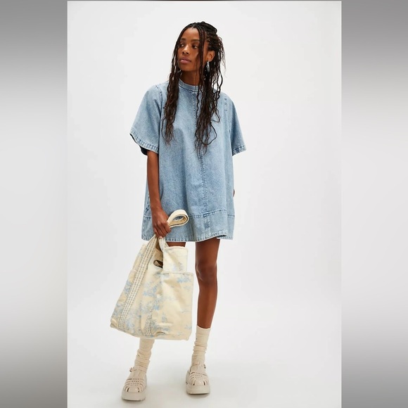 NEW Free People Harlow Denim Mini Dress - Picture 4 of 5